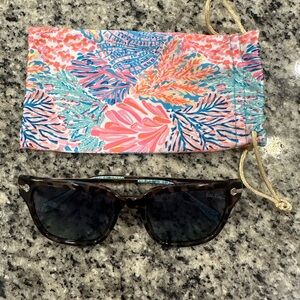 Lilly Pulitzer Tortoise Shell Sunglasses with Colorful Case